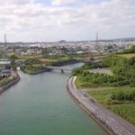 沖縄県うるま市 天願川河口付近 空撮