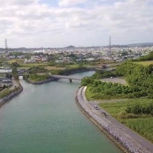 沖縄県うるま市 天願川河口付近 空撮
